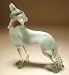 Blown Glass Art Wild Animal Figurine White POLAR WOLF