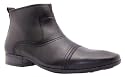 Azor Mens Faraway Matt Black Oxford Toe Leather Chelsea Boots