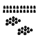 Bluecell 10 Pairs Medium Black Color Silicone Replacement Ear Buds & Memory Foam Tips Eartips for in-ear earphones