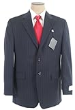 IMAGE OF Ralph Lauren Mens SB 2 Button Navy Blue Pinstripe Wool Suit Separate - Size 50R