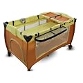 Kinderbett Klappbett Babybett Laufstall Reisebett NEU H�HENVERSTELLBAR BABYEINLAGE - WICKELABLAGE + MOSKITOSCHUTZ und SPEILZEUG INKL. Belacuhtung GRATIS + kostenloser Versand