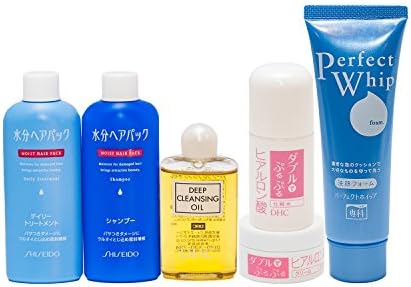 cherry laau SKIN CARE Trial SET famous JAPAN cosmetic set with PINK Pouch (SHISEIDO,DHC,Perfect Whip)