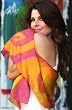Silk scarf, 'Sunny Tangerine'