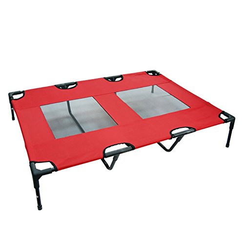 Pet Bed, PYRUS 48 x 35.8 x 6.7 inches Pet Camp Bed Steel-Framed Travel Bed Pet Gear Cot for Cat/Dog