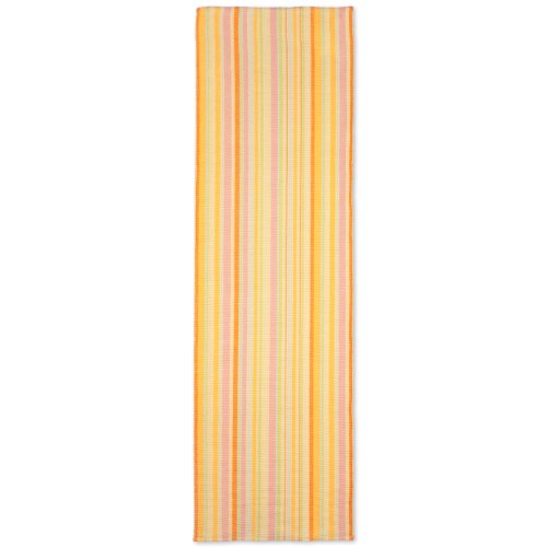 Extra Weave USA 2-1/2 by 8-Foot Cottage Stripe Rug, Butter, Orange and Pink