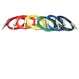 GLS Audio 6ft Patch Cable Cords - 1/4 TRS To 1/4 TRS Color Cables - 6' Balanced Snake Cord - 6 PACK