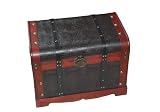 Traditional Storage Trunk/Coffee Table with Leather Pattern