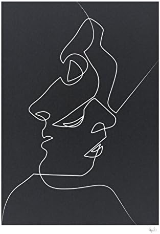 Close Noir Modern Abstract Painting Wall Decor on Canvas Print 12 x 16 Inch Stretched and Framed Ready to Hang