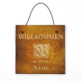 Produkt-Bild: Cera & Toys T&uuml;rschild Schiefertafel - Willkommen bei - mit kostenlosen Namensaufdruck