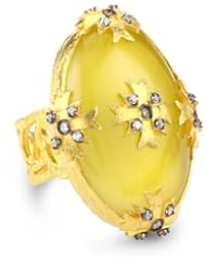 Azaara "Florentine" Yellow Onyx Star Ring, Size 7