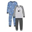 Toddler Boys' Just One Year 4pc Bear/Elephant Cotton PJ Set - Grey/Blue