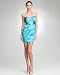 bebe Shane Strapless Silver Belted Tulip Dress
