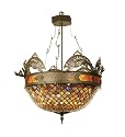 Meyda Tiffany 65857 Fish Scale-Catch Of The Day Inverted 3lt Fixture T/B
