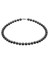 AAA Japanese Black Akoya Cultured Pearl 8.0-8.5mm Necklace with 14K Gold Clasp 20 Inches