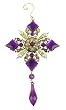 Purple Jeweled Diamond Medallion Christmas Ornament
