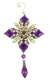 Purple Jeweled Diamond Medallion Christmas Ornament
