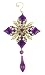 Purple Jeweled Diamond Medallion Christmas Ornament