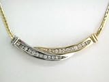 14K 2 Tone Bypass Diamond Necklace