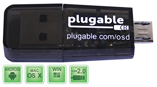 Plugable USB MicroSD Card Reader for Phone, Laptop, and Tablet Computers (Built-in Type A USB and Micro-B OTG Connectors)