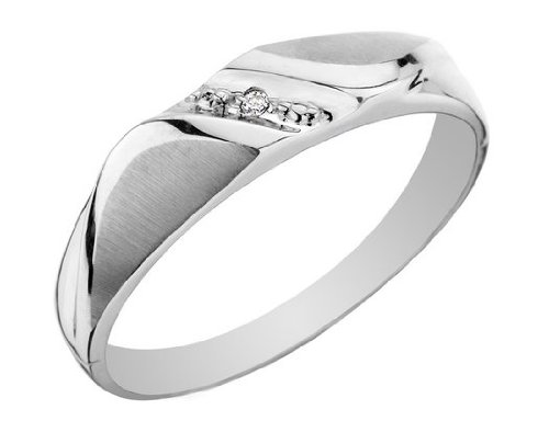 Diamond Men's Wedding Band in White Gold 5mm