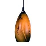 Checkolite 25306-36 Coffee Capsule Art Glass 60-Watt 1-Light Pendant, Dark Bronze ~ Checkolite