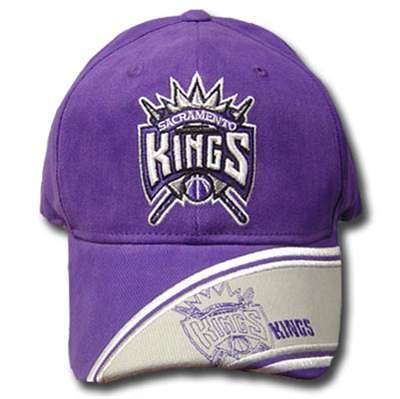 NBA Official Sacramento Kings Hat Cap Velcro Adjustable Purple Gray