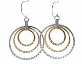 Sterlling Silver CZ Tri-Circle Earrings