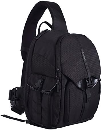 1500D Nylon Portable DSLR Camera Backpack Lens Bags 3 Shoulder Straps Waterproof Gift Insert Rain Cover (Black)