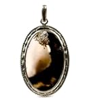 Dendritic Agate and Sterling Silver One of a Kind Pendant
