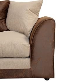 Denham Corner Sofa RH - Beige and Chocolate Brown