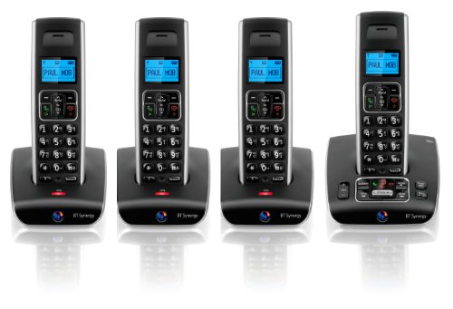 BT Synergy 5500 DECT Quad Cordless Phone with Answer Machine - Black / Silver