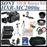 Sony Hxr-mc2000u Shoulder Mount Avchd Camcorder with 32gb Sdhc Memory , 2 Extra Replacement Batteries, 3 Extra Lens, Deluxe Soft Carrying Case, Aluminum Tripod & Much More