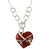 Sterling Silver Heart Carnelian CZ Evil Eye Protection Necklace