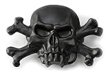 BLACK SKULL CROSSBONES Belt Buckle Powdercoat Rogue