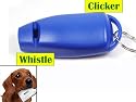 New Dog Cat Pet CLICKER + WHISTLE Trick Behavior Training Blue