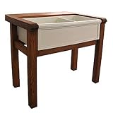 Herbeau 570499 Unfinished Wood Wooden Stand for Double Farmhouse Sink