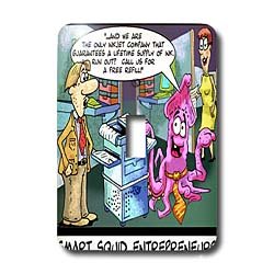 Londons Times Fish Fishing Deep Beneath Cartoons - Squid Entrepreneurs - Light Switch Covers - single toggle switch