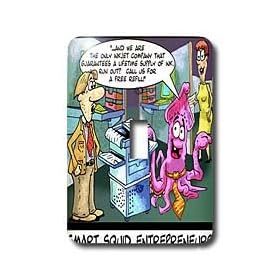 Londons Times Fish Fishing Deep Beneath Cartoons - Squid Entrepreneurs - Light Switch Covers - single toggle switch