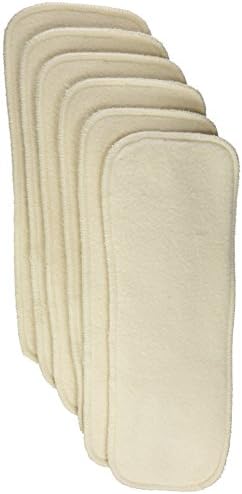 Kissaluvs Cotton Fleece Super Soaker Doublers, 6 Pack, Unbleached