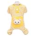 Froomer Small Puppy Pet Dog Stripes Pajamas Jumpsuits Clothes Clothing Yellow Small