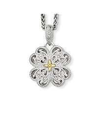 Sterling Silver 14k Yellow Gold 1/20ct. Diamond Vintage 18in Necklace