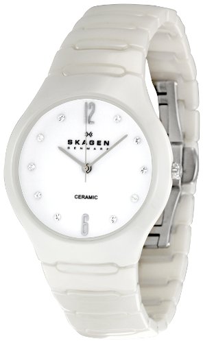 Skagen Women's SK817SSXC Ceramic White Dial Watch