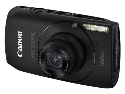 Canon IXUS 300 HS Digitalkamera (10 Megapixel CMOS, 3,8-fach opt. Zoom, 7,6 cm (3 Zoll) Display) schwarz