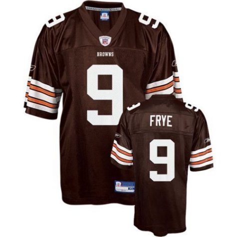 Men`s Cleveland Browns #9 Charlie Frye Team Replica Jersey - L