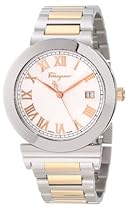 Big Sale Salvatore Ferragamo Men's F71LBQ9902 S095 Grande Maison Stainless Steel and Gold Ion-Plated Silver Sunray Date Watch