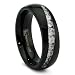 7MM Black Stainless Steel Ring With Graduated Cubic Zirconia Sizes 8 to 12