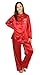 Up2date Fashion Women’s Button Down Satin Pajama Set with Mandarin Collar, Long Sleeves PJ