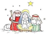 PENNY BLACK WOOD MOUNTED RUBBER STAMP ~THE MANGER ~