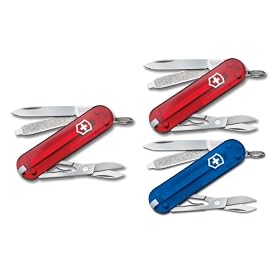 Victorinox Swiss Army Classic Three-Pack Set (Two Ruby and One Sapphire) $17.99
