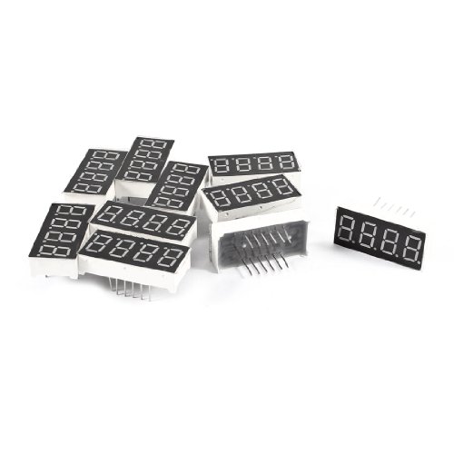 10 Pcs 30mm x 14mm Common Anode 4 Bit 0.36" Red LED Digital Tube